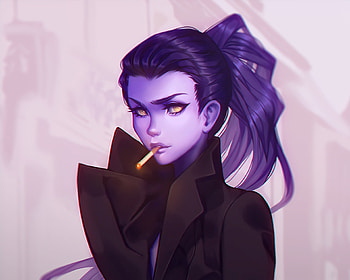 Overwatch, widowmaker, cigarette, artwork HD wallpaper