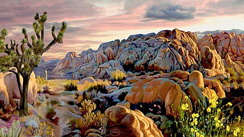 Twilight at Joshua Tree National Park, california, clouds, colors, sky, rocks, usa HD wallpaper