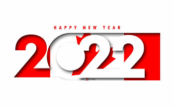 Happy New Year 2022 Canada, white background, Canada 2022, Canada 2022 New Year, 2022 concepts, Canada, Flag of Canada HD wallpaper