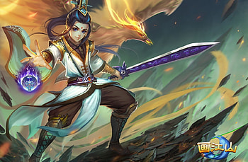 Phoenix girl, phoenix, sword, fantasy, game, jiangshan, girl HD wallpaper
