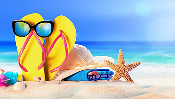 Flaps beaches hat, Holiday summer starfish towel HD wallpaper