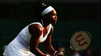 Celebrating Serena's Return, white, uniform, USA, Serena, dress, Williams, Wilson, racket, legend, preparation, 2560x1440, passion, nike, dark background, determination HD wallpaper