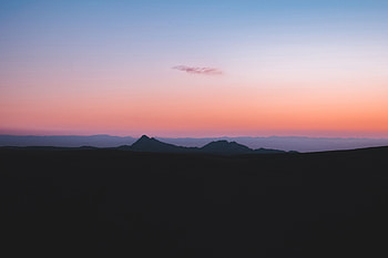 Nature, Sunset, Sky, Mountains, Horizon, Fog HD wallpaper