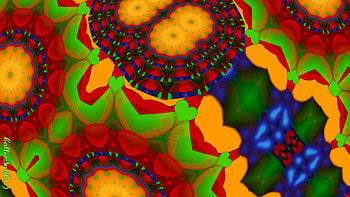 Stayin' Warm: An Abstract, abstract, red, green, golden, design, hearts HD wallpaper