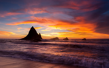 Martins Beach Sunset , beach, sunset, nature HD wallpaper