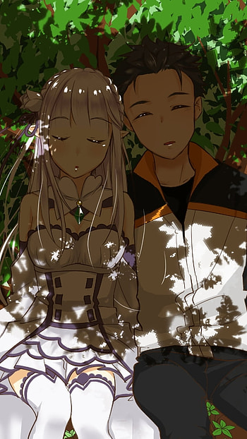 Subaru Natsuki, Emilia (Re:ZERO), Anime, Re:Zero - Starting Life in Another World HD phone wallpaper