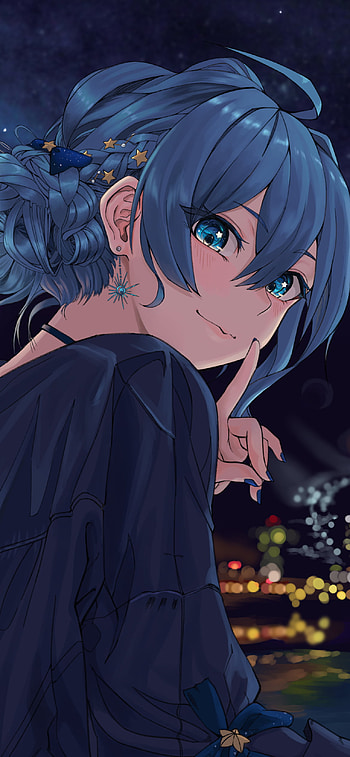 Starlit Suisei: Hololive Vtuber Anime , hololive, Hoshimachi Suisei, Anime, Virtual Youtuber HD phone wallpaper