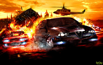 Alfa Romeo 156 by SrCkyDesign, virtualtuning, awesome, , atmosphere, srckydesign, romeo, tuning, background, helicopter, alfa, super, , dark, 156, extra, vt, explosive, yellow, cool HD wallpaper
