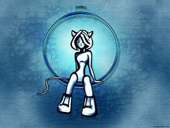 Purrfect Kitty, blue, kitty, anime HD wallpaper
