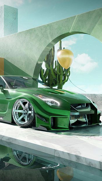 Liberty Walk Car, Nissan GTR, Shooting Brake HD phone wallpaper