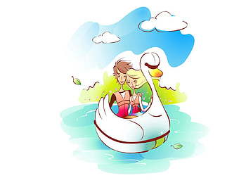 Water, Rivers, Art, Love, Couple, Pair, , Drawing, Boat HD wallpaper