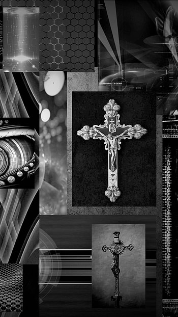 Abstract B&W Crosses, graph, white, Cross, Black, Christ HD phone wallpaper