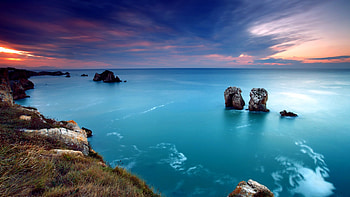 Landscape Sea Clouds, landscape, nature, clouds, sea HD wallpaper