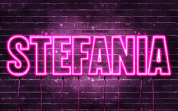 Stefania, , with names, female names, Stefania name, purple neon lights, Stefania Birtay, Happy Birtay Stefania, popular italian female names, with Stefania name HD wallpaper