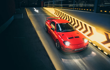 Sports, Night, Mazda, Cars, Sports Car, Speed, Track, Route, Mazda Rx-7 HD wallpaper
