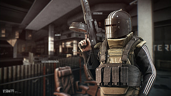 Escape from Tarkov FPS: Armored PMC with Rifle —, video game, Escape from Tarkov, FPS, weapon, armor HD wallpaper
