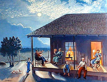 Evening Bonding Of Family, singing, family, porch, quite, sunset HD wallpaper
