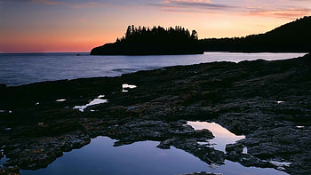 Sunset lighthouses, Minnesota national park HD wallpaper