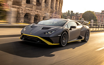 Lamborghini Huracan STO, 2021, supercar, exterior, Huracan tuning, gray Huracan, Italian sports cars, Lamborghini HD wallpaper