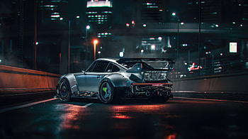 Porsches Neon Escapade Nightfall Drive In Cyberpunk World, porsche, cyberpunk, cars, artist, artwork, digital-art, behance HD wallpaper